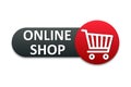 Modern shop button. Shop cart icon, buy symbol. Shopping basket icon Ã¢â¬â vector